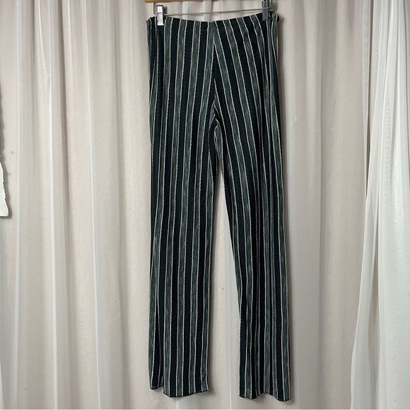 BECCA Crochet Striped Pants Beach Cover-Up Open sides Black & Gray Size S/P - Picture 6 of 16